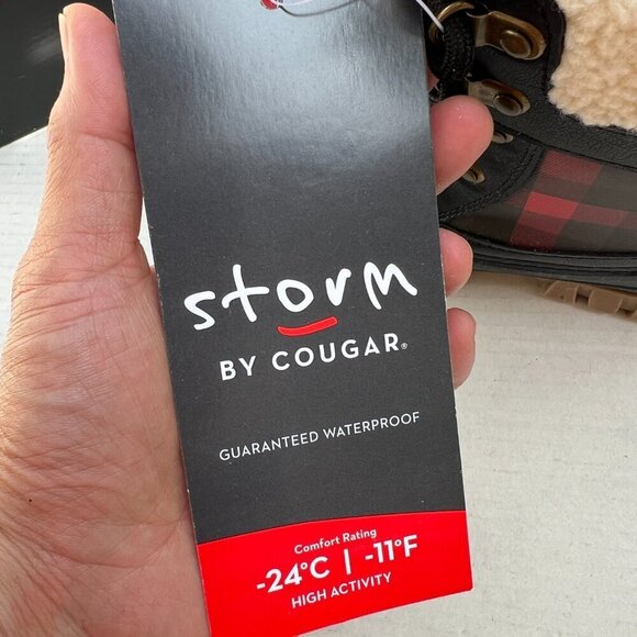 Cougar Waterproof Lace Up Winter Boot Women 7 Medium Carlisle Red Plaid - Picture 12 of 13